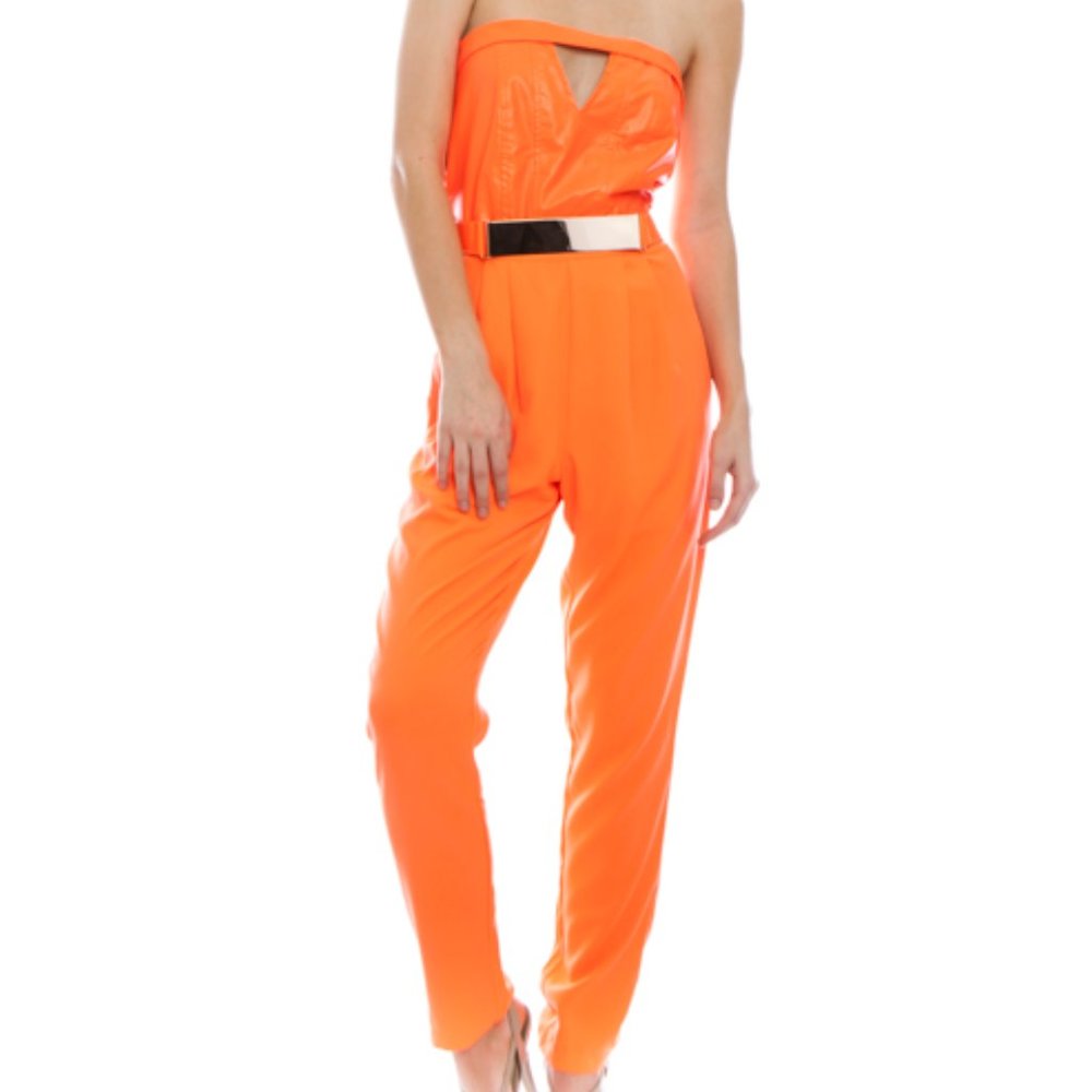 Embellished Strapless Jumpsuit